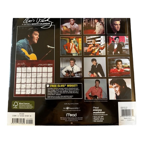 Elvis Presley Calendar Lot of 10 era 2001-2015 Sealed Mead Products - Picture 10 of 16